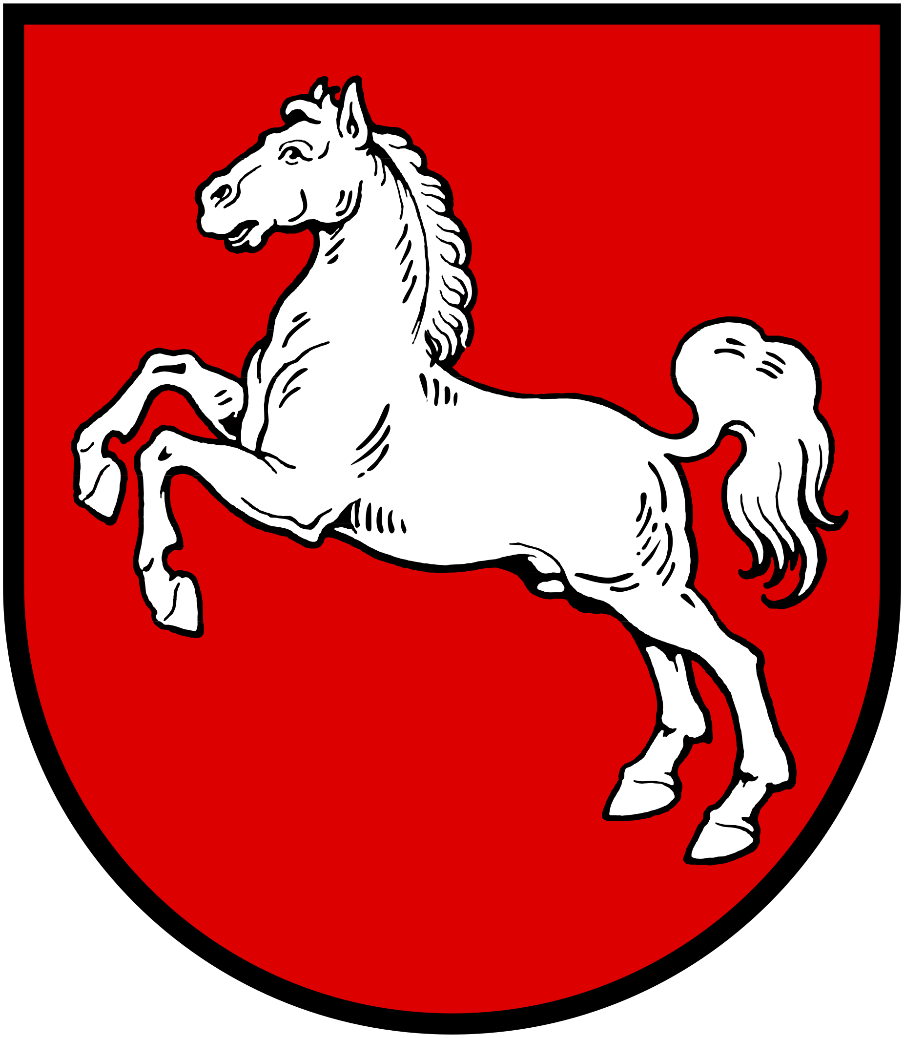 Wappen des Landes Niedersachsen: Ein weißes Pferd